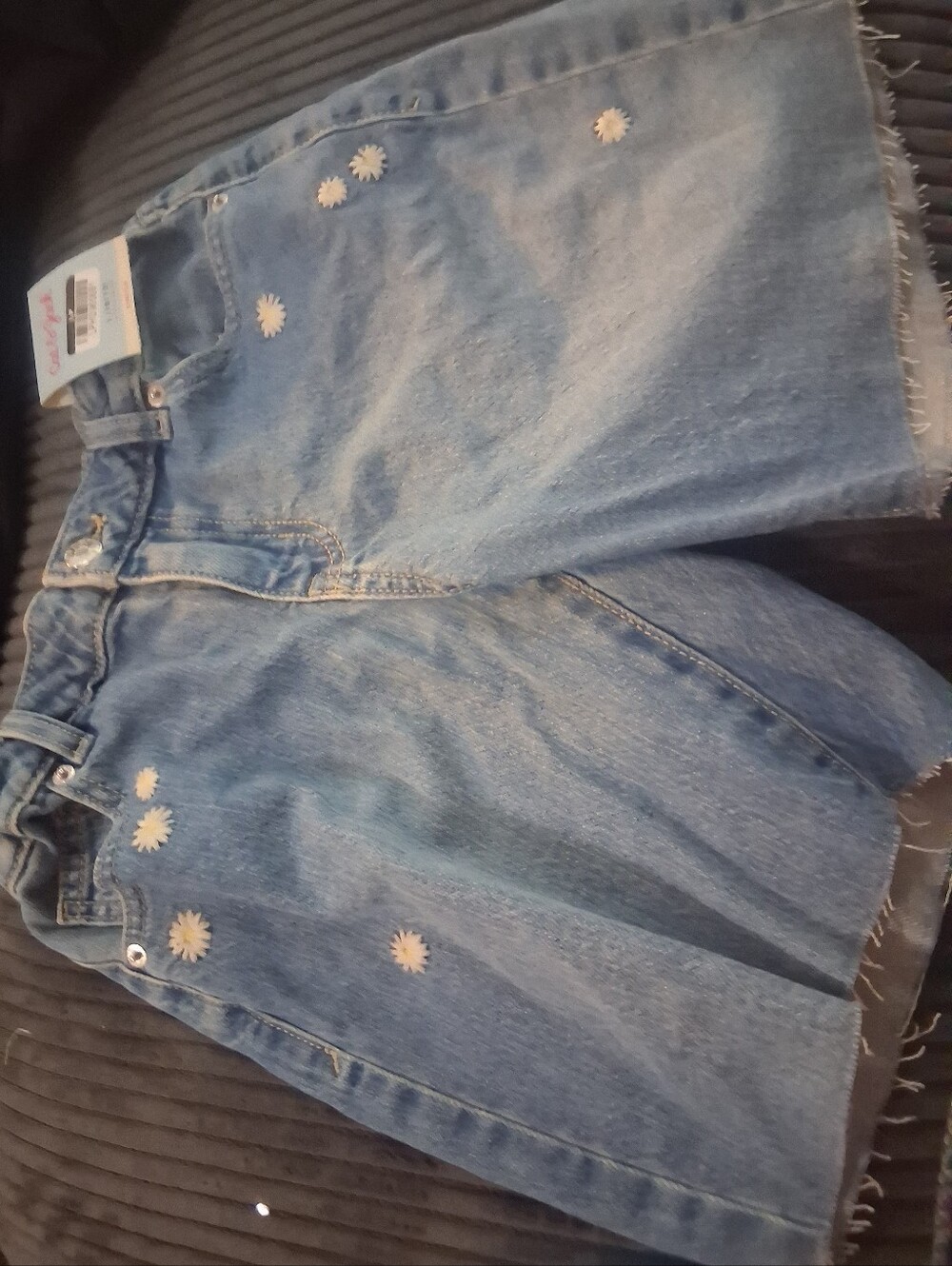 Cat & Jack Daisy Embroidered Demin Shorts